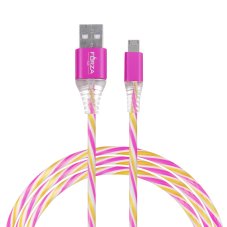 Кабель для зарядки Micro USB, Конфетти, 1м, 1.5А, цветной с подсветкой FORZA